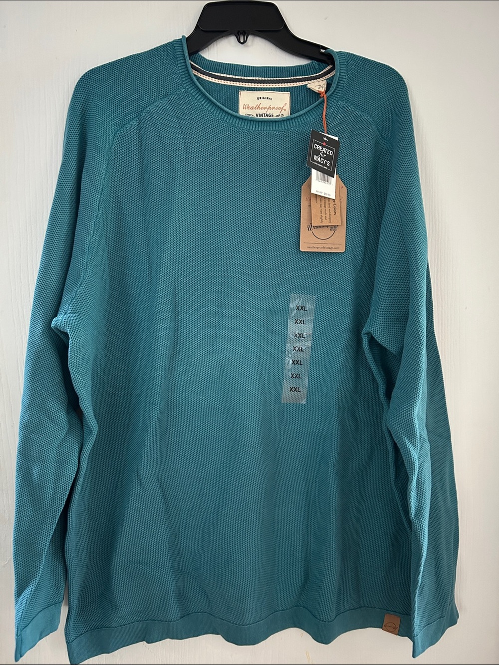 Thermal Knit Crewneck Sweater Teal NWT Men’s size XXL